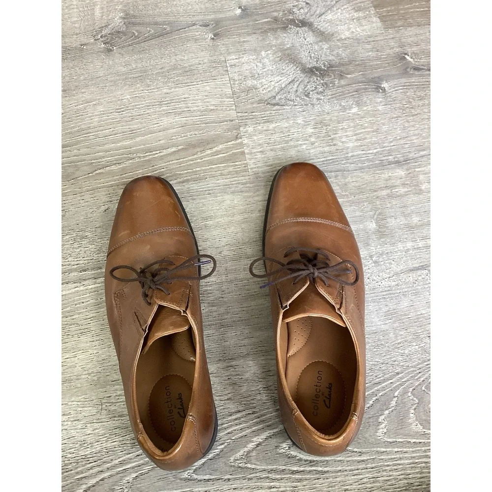 Clarks Collection Mens Size 11.5 Brown Dress Shoes 15770 Tilden Shoes